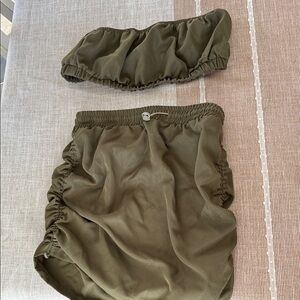 SHEIN Olive Green Mini Skirt Set